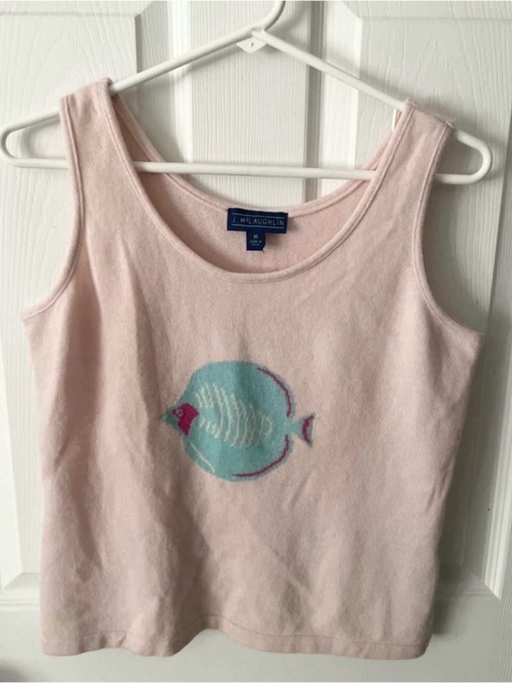 J. McLaughlin Cashmere Sweater Fish Tank Top Women's Size Medium - Picture 3 of 10